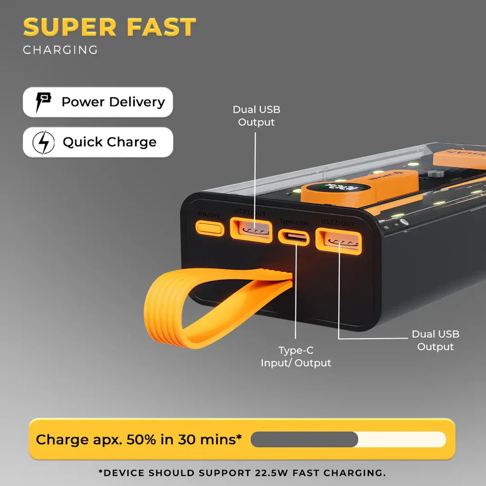 20000mAh Transparent Design Power Bank With 10 LED Flash Light(LPB-405)