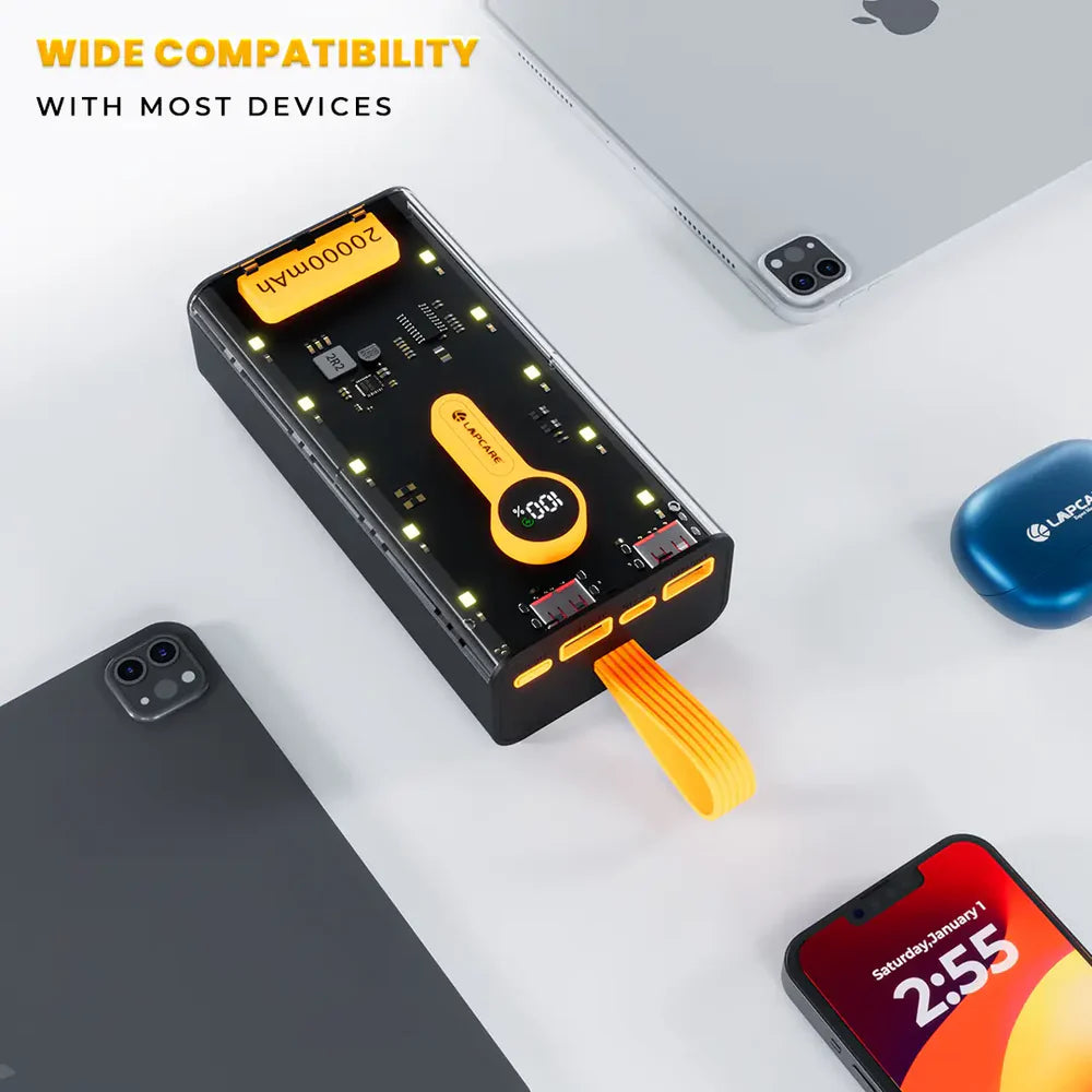 20000mAh Transparent Design Power Bank With 10 LED Flash Light(LPB-405)