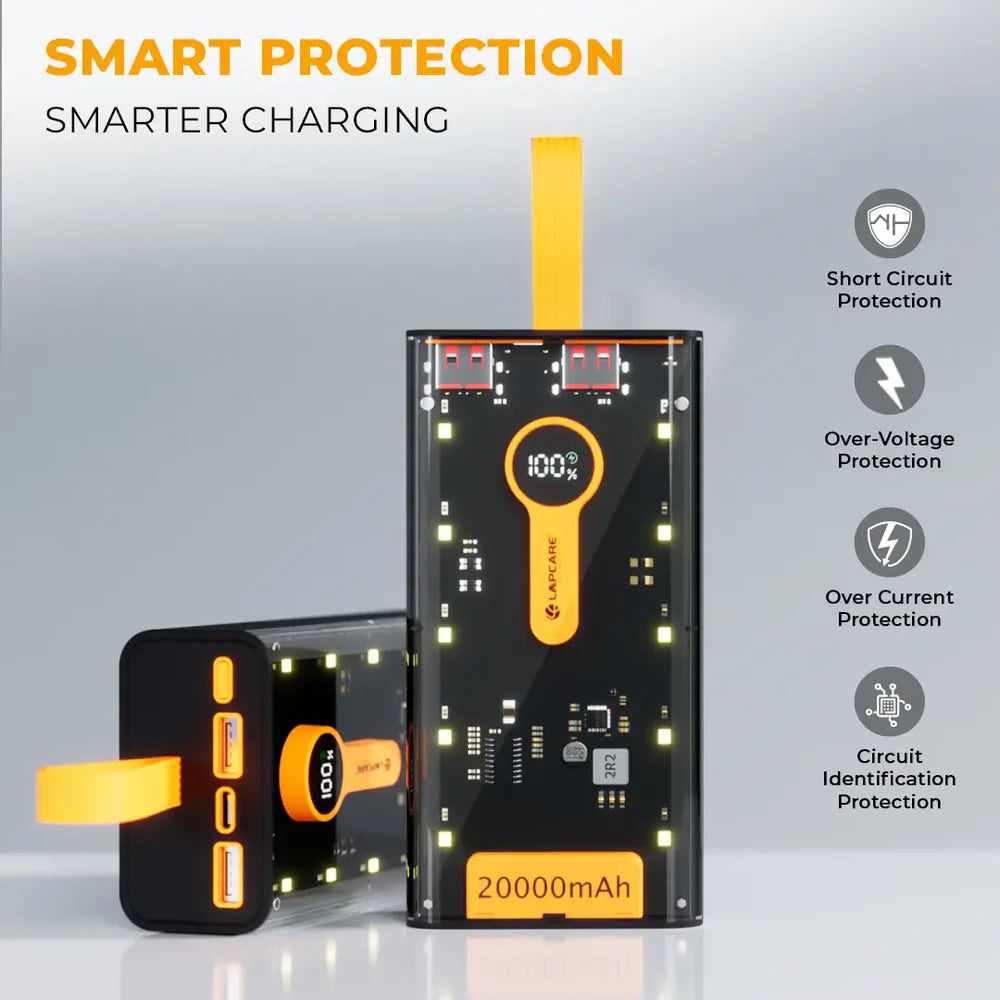20000mAh Transparent Design Power Bank With 10 LED Flash Light(LPB-405)